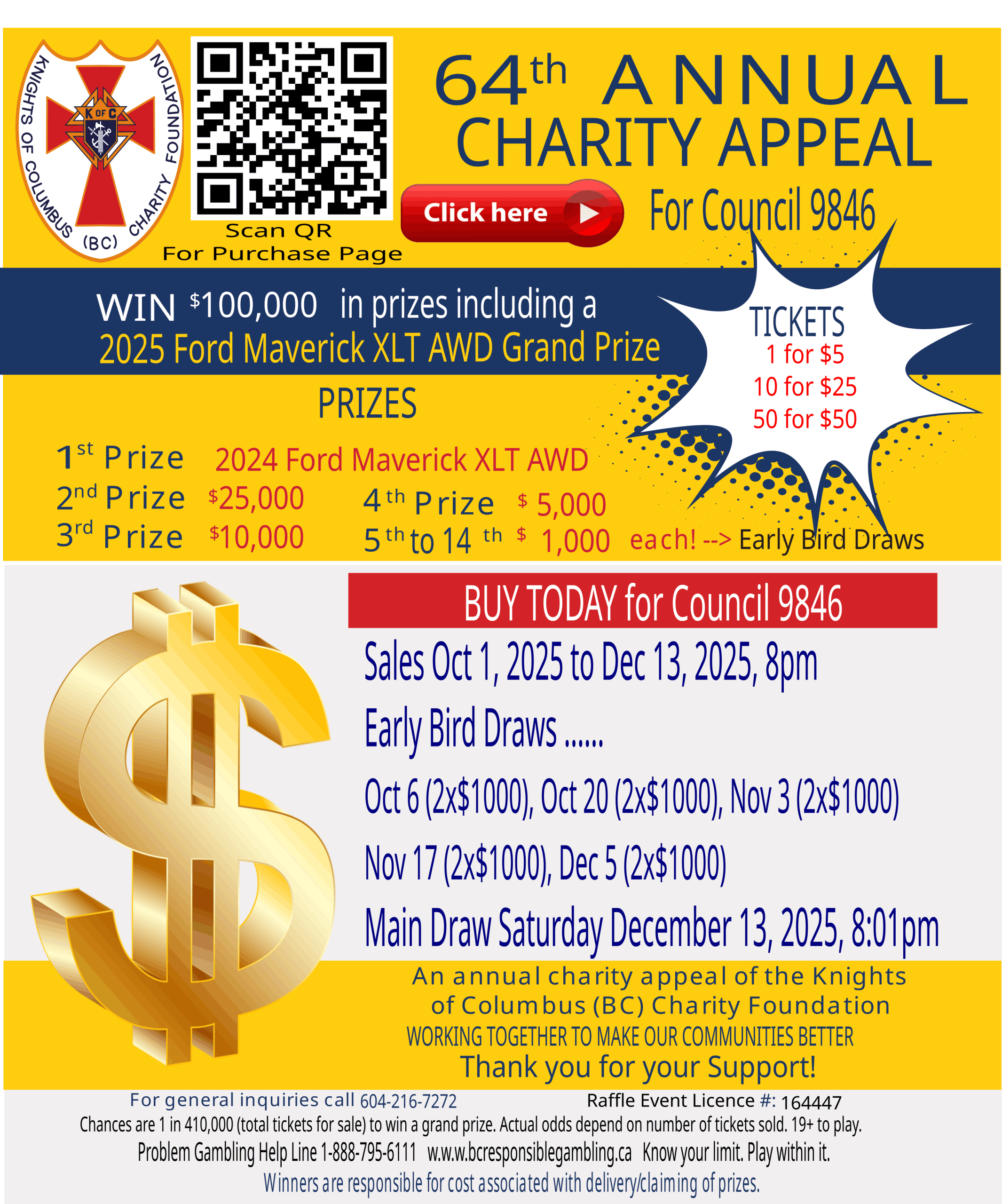 KOFCBC Charity Appeal poster for Council 9846
