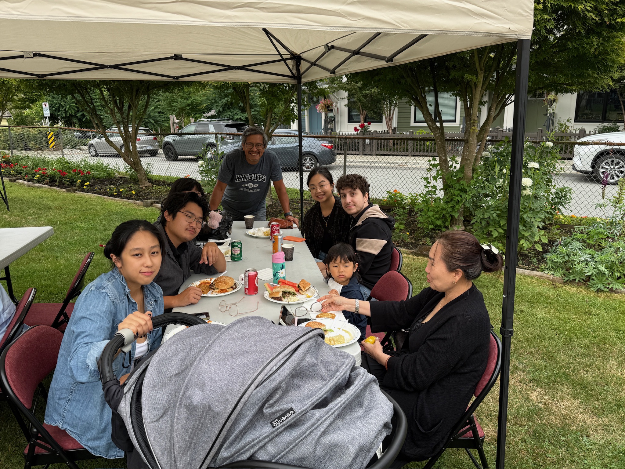 Another table enjoying the meal and conversation