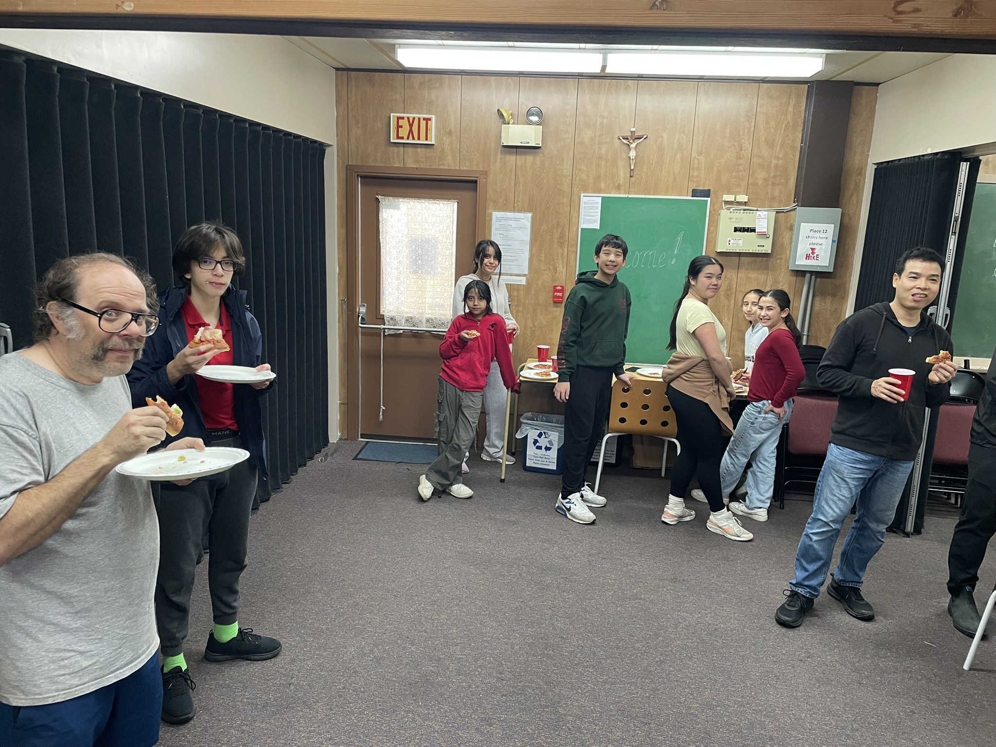 Another pizza pause before tackling the next tall tree near the altar.