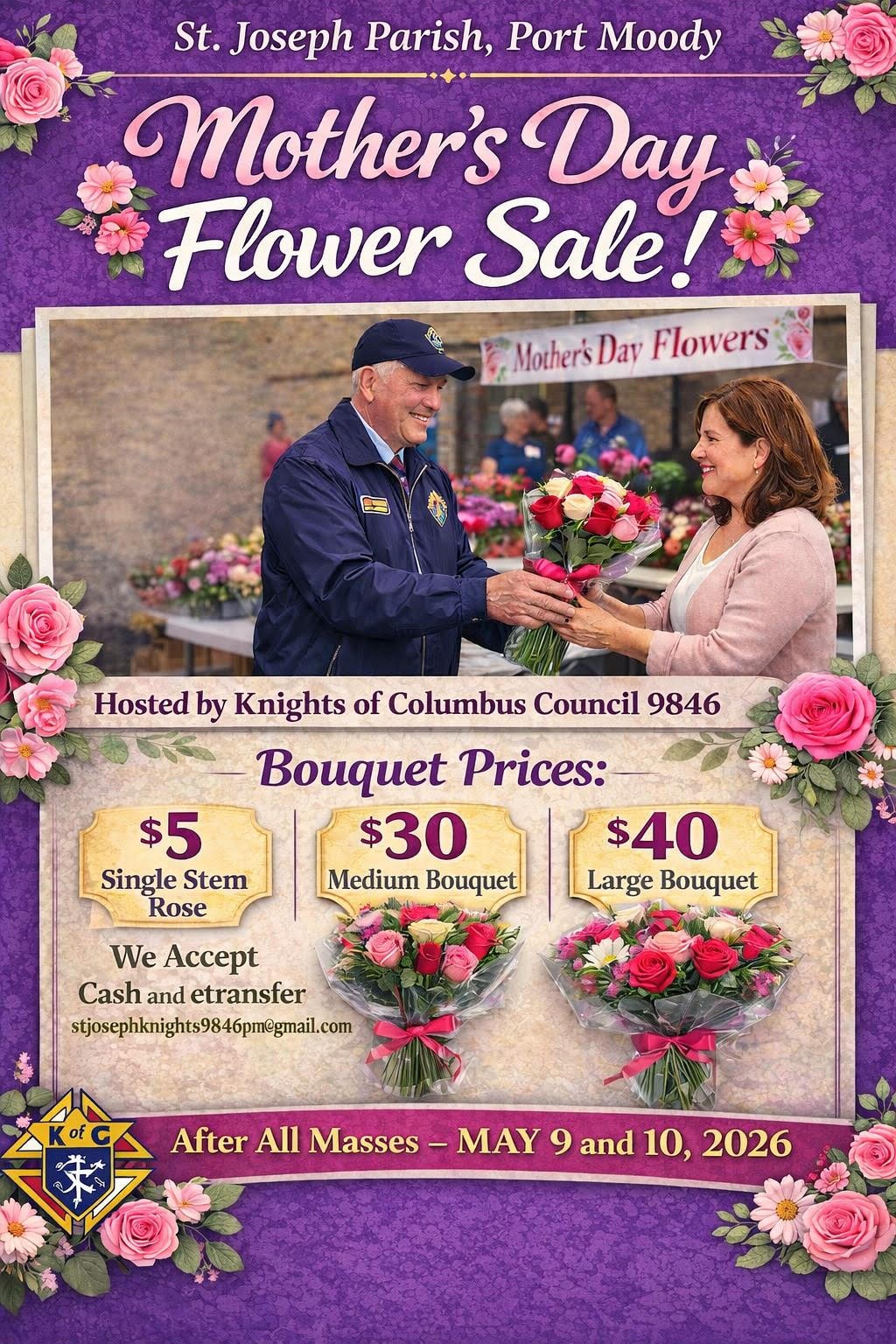 Mother’s Day Flowers fundraiser poster